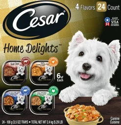 Cesar Canine Cuisine Home Delights Multi-Pack Wet Dog Food - 3.5 oz - Case of 24
