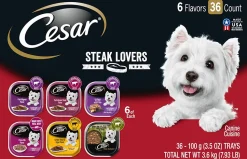 Cesar Canine Cuisine Steak Pack Multi-Pack Wet Dog Food - 3.5 oz - Case of 36