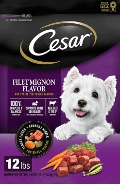 Cesar Dry Filet Mignon with Spring Vegetables Gourmet Dry Dog Food - 12 lb Bag