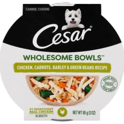 Cesar Wholesome Bowls Chicken,Carrot,Barley & Green Beans Wet Dog Food - 3 oz - Case of 10