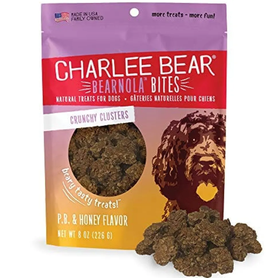 Charlee Bear Bearnola Bites Soft and Chewy Dog Treats - Peanut Butter and Honey - 8 Oz