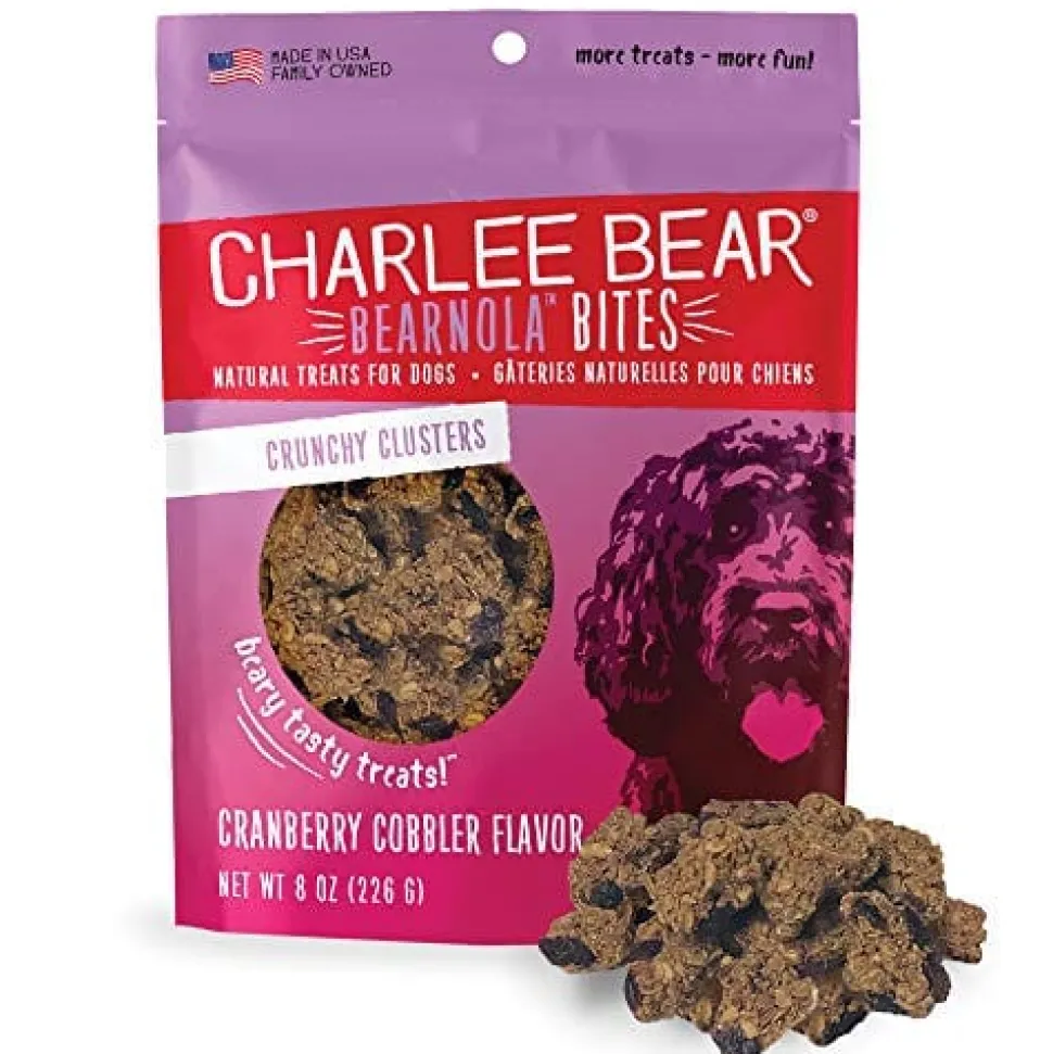 Charlee Bear Bearnola Bites Soft and Chewy Dog Treats - Cranberry Cobbler - 8 Oz