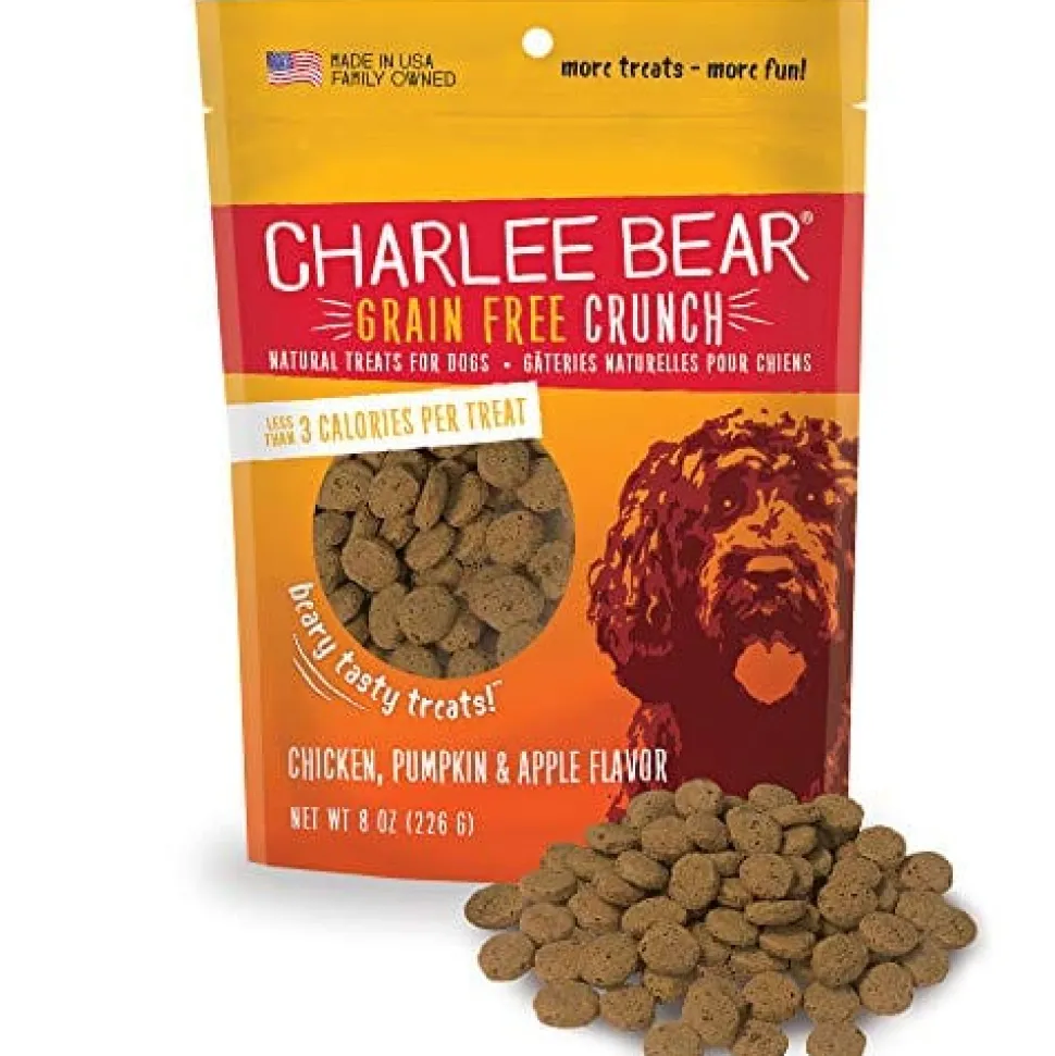 Charlee Bear Grain-Free Crunch Soft and Chewy Dog Treats - Chicken and Pumpkin - 8 Oz