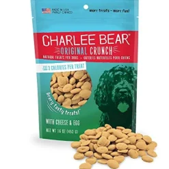 Charlee Bear Original Crunch Soft and Chewy Dog Treats - Cheese and Egg - 16 Oz