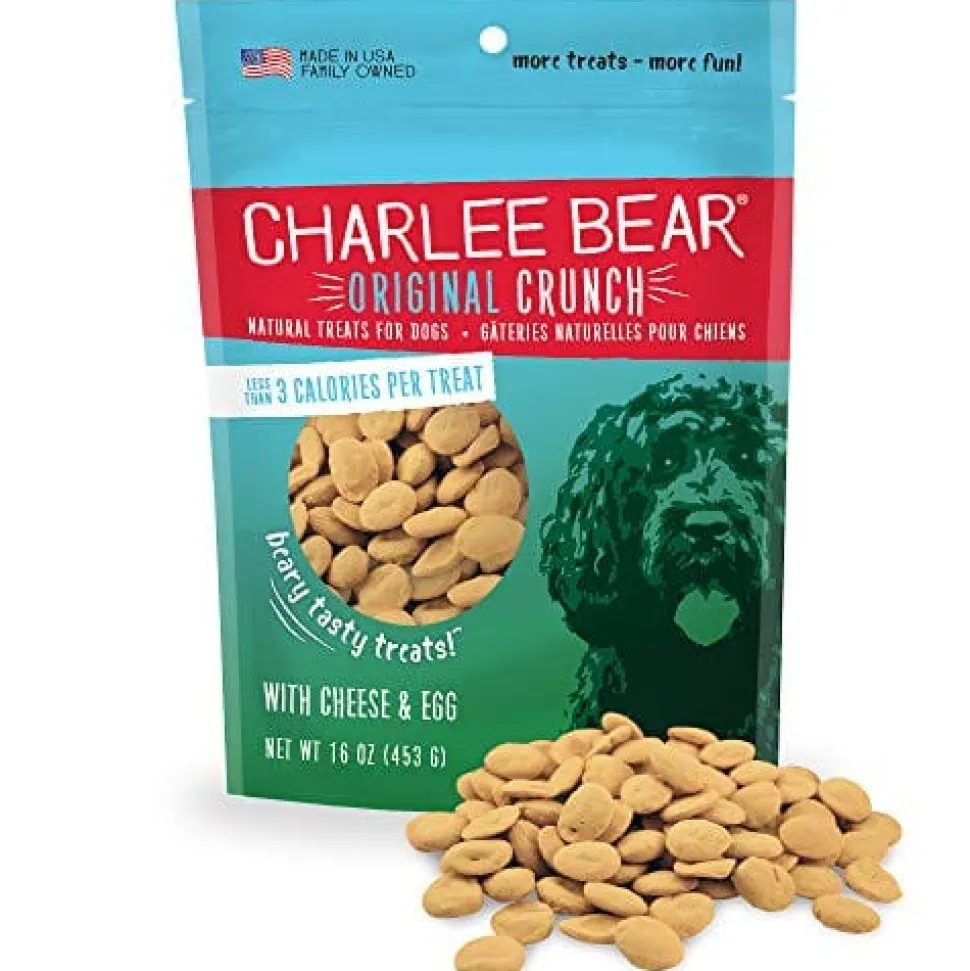 Charlee Bear Original Crunch Soft and Chewy Dog Treats - Cheese and Egg - 16 Oz