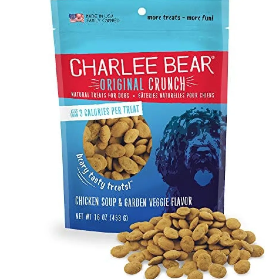 Charlee Bear Original Crunch Soft and Chewy Dog Treats - Chicken Soup and Garden - 16 Oz