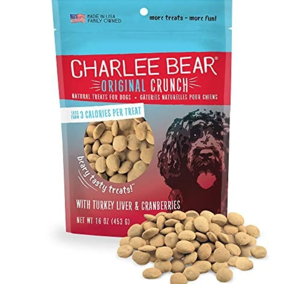 Charlee Bear Original Crunch Soft and Chewy Dog Treats - Turkey Liver and Cranberry - 16 Oz