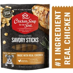 Chicken Soup for the Soul Savory Sticks Chicken Soft and Chewy Dog Treats - 5 Oz - Case of 8