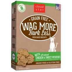 Cloud Star Grain-Free Wag More Bark Less Chicken & Sweet Potato Oven Baked Dog Biscuit Treats - 14 oz Box