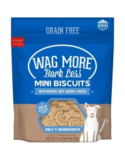 Cloud Star Mini Crunchy Treats with Beef Bacon & Cheese Oven Baked Dog Biscuit Treats - 7 oz Bag