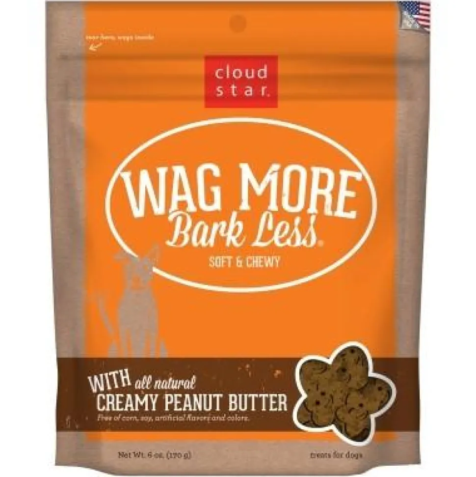 Cloud Star Wag More Bark Less Creamy Peanut Butter Soft and Chewy Dog Treats - 6 oz Bag