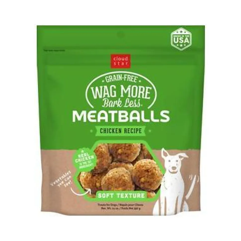 Cloud Star Wag More Bark Less Chicken Recipe Meatballs - 14 oz Bag
