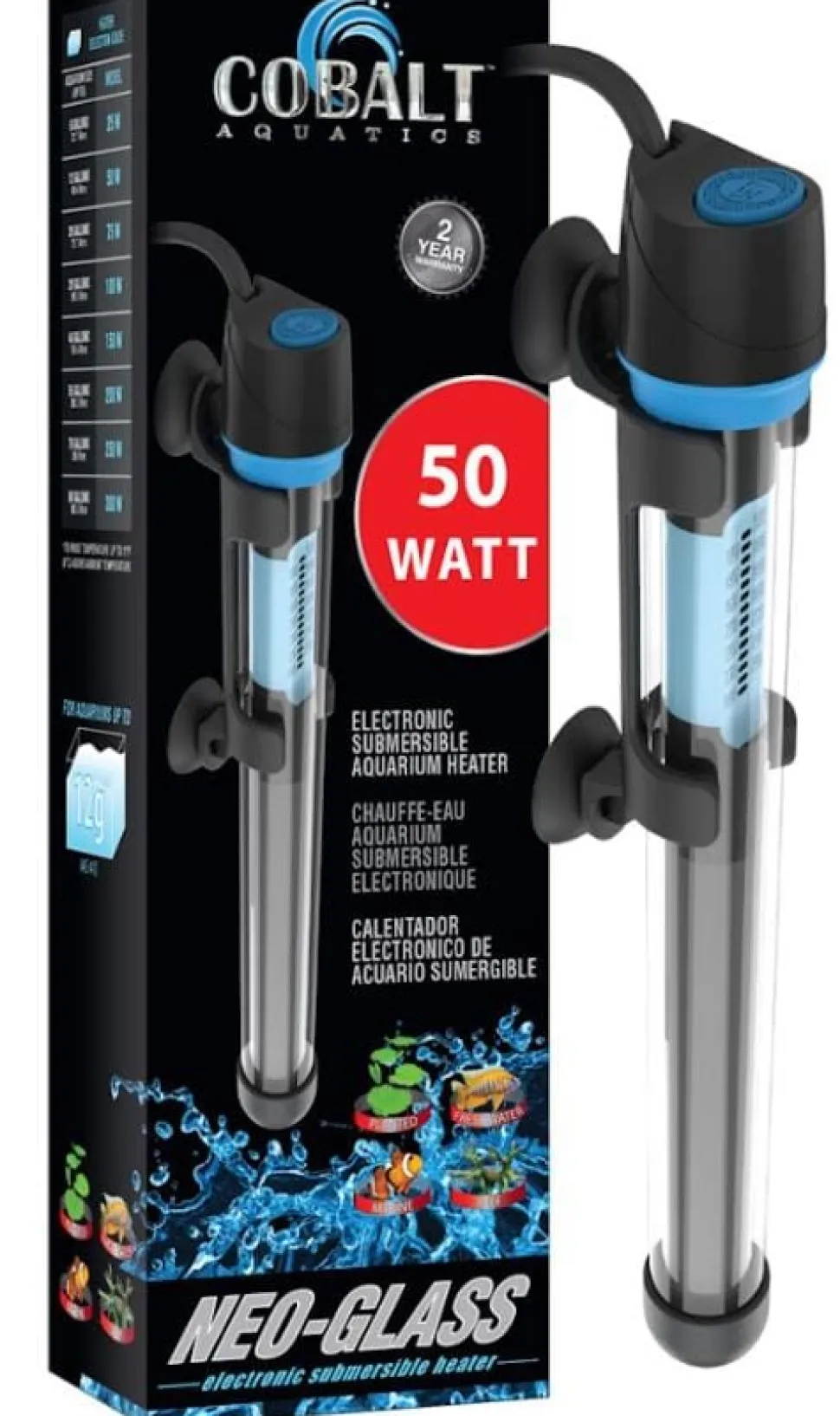Cobalt Aquatics Neo-Glass Aquarium Heater - 50WT