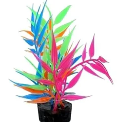 Colorburst Florals Needle Leaf Plastic Aquarium Plant - Glow