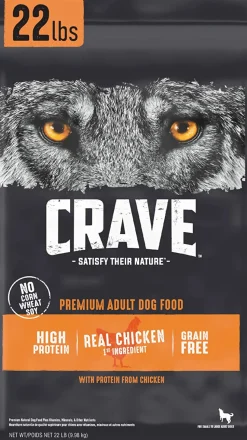 Crave Grain-Free Adult Formula Chicken Dry Dog Food - 22 lb Bag