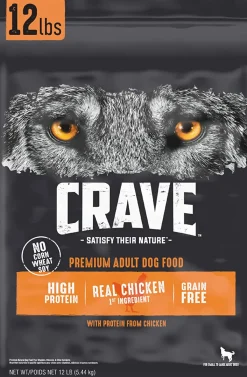 Crave Grain-Free Adult Formula Chicken Dry Dog Food - 12 lb Bag