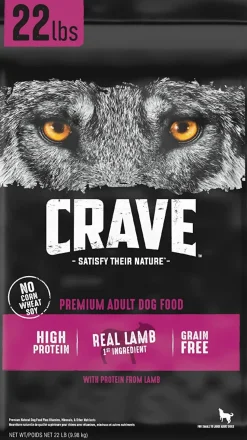 Crave Grain-Free Adult Premium Lamb & Venison Dry Dog Food - 22 lb Bag