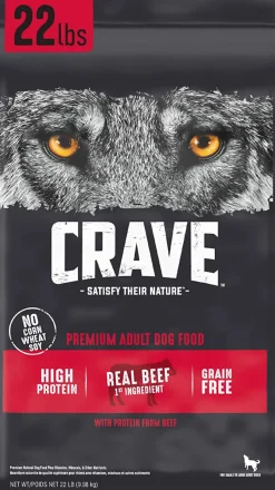 Crave Grain-Free Adult Premium with Protein from Beef Dry Dog Food - 22 lb Bag