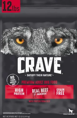 Crave Grain-Free Adult Premium with Protein from Beef Dry Dog Food - 12 lb Bag