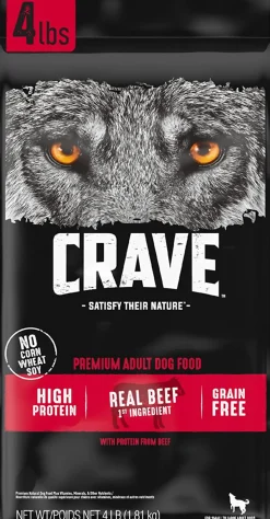 Crave Grain-Free Adult Premium with Protein from Beef Dry Dog Food - 4 lb Bag