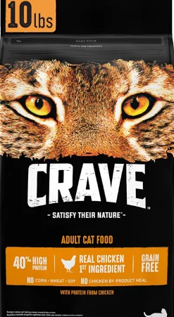 Crave Grain-Free Premium Adult Chicken with Protein Dry Cat Food - 10 lb Bag