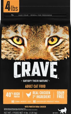 Crave Grain-Free Premium Chicken with Protein Dry Cat Food - 4 lb Bag