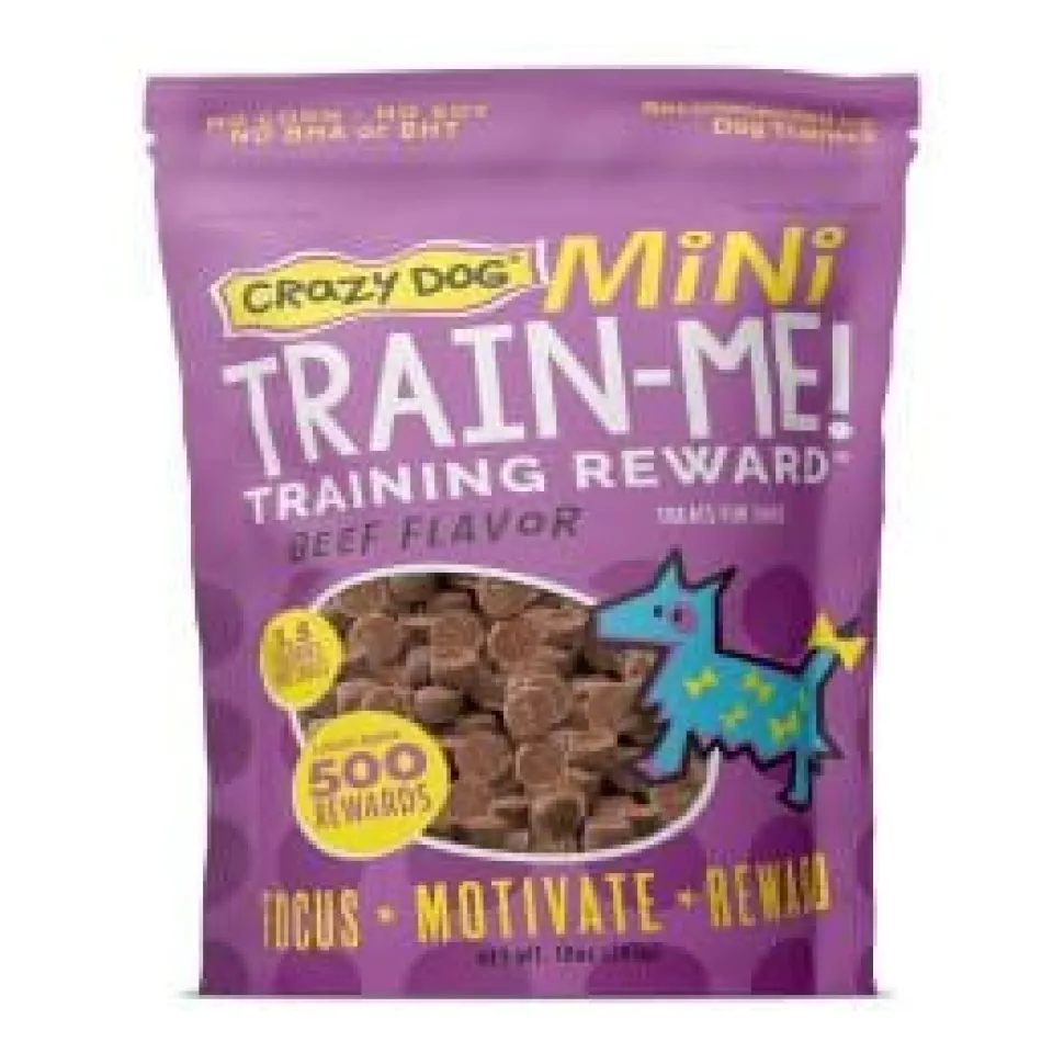 Crazy Dog Train Me Beef Soft and Chewy Dog Treats - Mini - 10 Oz