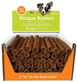 Crumps' Naturals 7" Plaque Buster with Chicken Dog Dental Hard Chews - 50 ct BULK