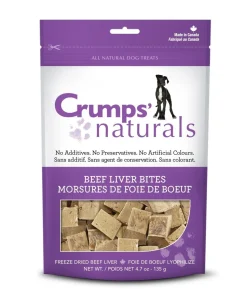 Crumps' Naturals Freeze-Dried Beef Liver Bites Freeze-Dried Dog Treats - 4.7 oz Bag