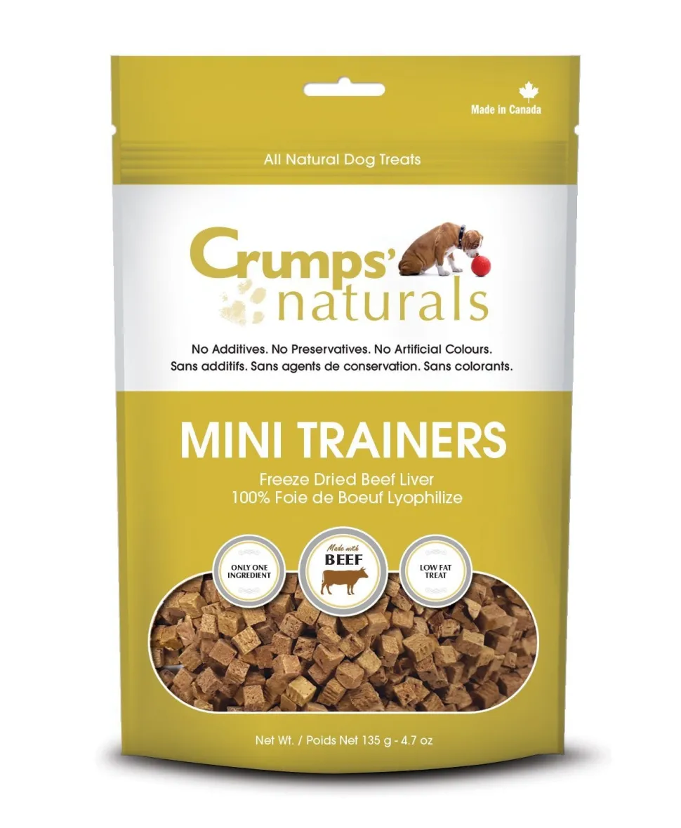 Crumps' Naturals Mini Trainers Freeze-Dried Beef Liver Freeze-Dried Dog Treats - 1.7 oz Bag
