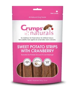 Crumps' Naturals Sweet Potato & Cranberry Strips Chewy Dog Treats - 5.6 oz Bag