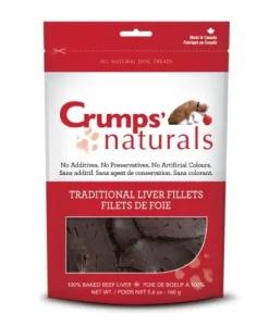 Crumps' Naturals Traditional (Plain) Liver Fillets Chewy Dog Treats - 5.6 oz Bag