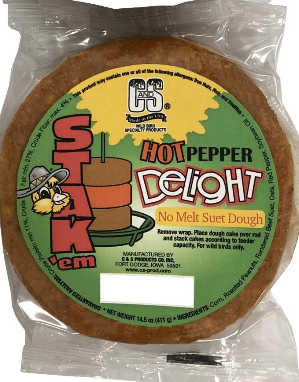 C&S Delight Dough Stak 'Em Wild Bird Food - Hot Pepper - 14.5 Oz