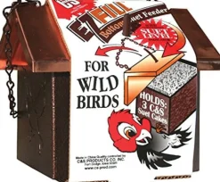 C&S E-Z Fill Bottom Suet and Seed Cake Wild Bird Feeder - Black/Copper - 5.5 X 6.5 X 5.8 In