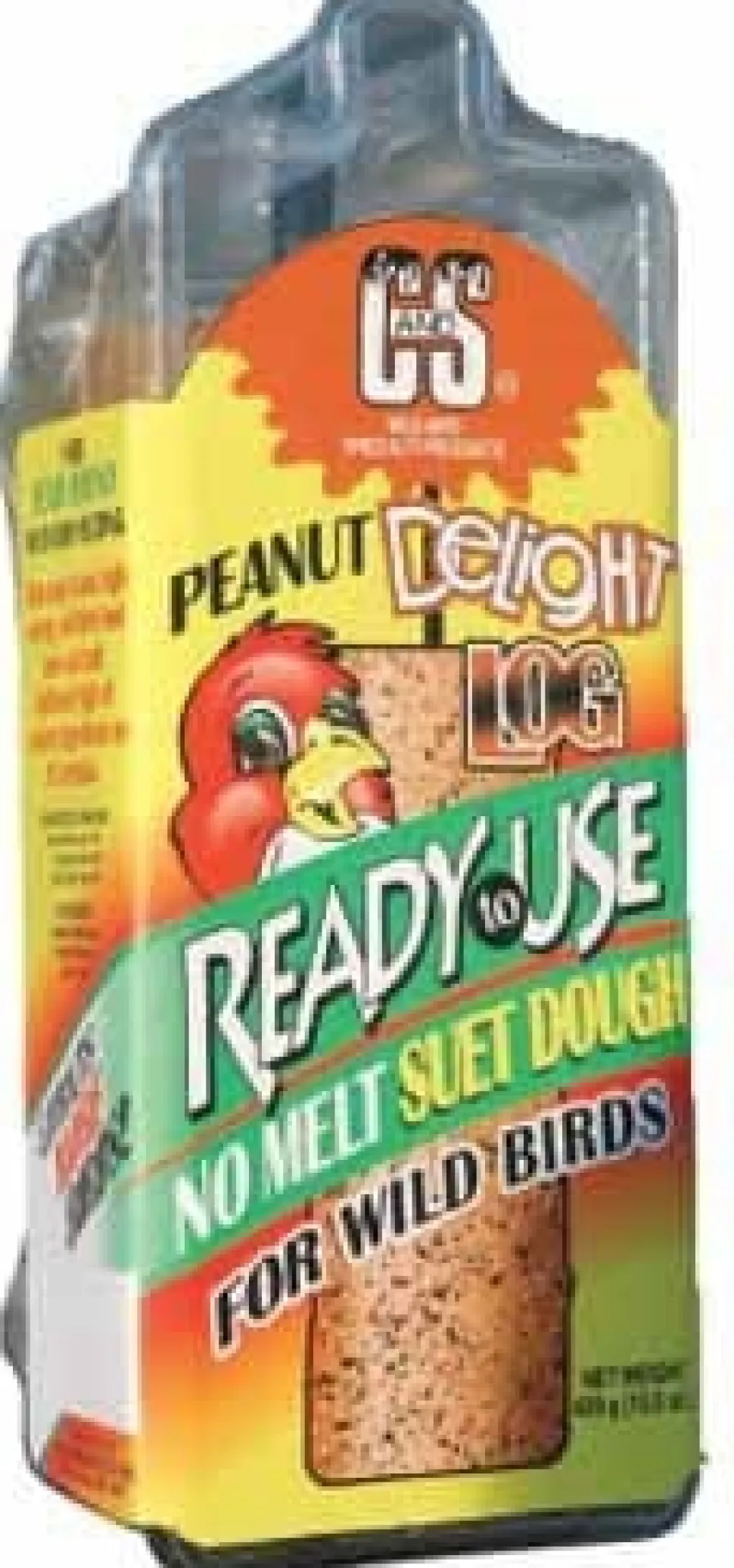 C&S Rtu Delight No Melt Suet Log Wild Bird Food - Peanut - 15.5 Oz