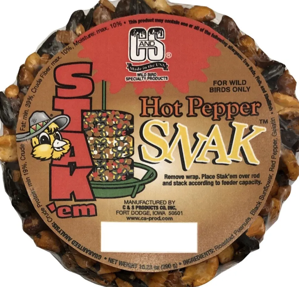C&S Snak Stak 'Em Wild Bird Food - Hot Pepper - 8 Oz
