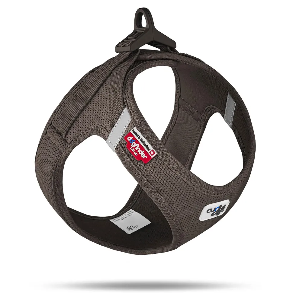Curli Clasp Mesh Vest Dog Harness - Brown - Extra Small