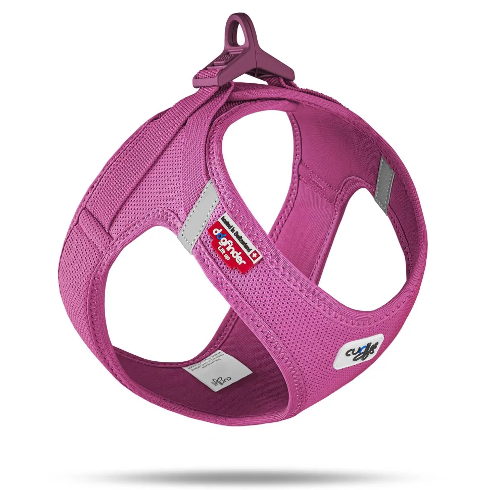 Curli Clasp Mesh Vest Dog Harness - Fuschsia - XXS