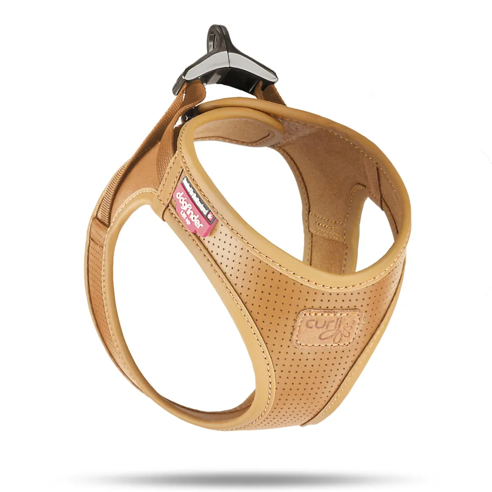 Curli Leather Dog Harness - Brown - Large