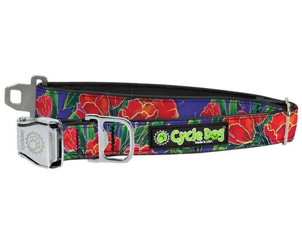 Cycle Dog Regular Earth-Friendly Dog Collar - Red Tulip - Large