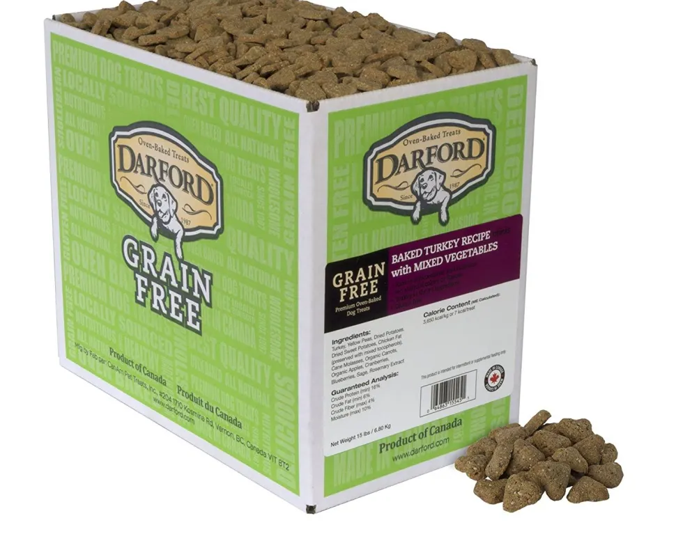 Darford Grain Free Baked Turkey w/Mixed Vegetables Mini's Bulk Dog Biscuits - 15 lb Bag