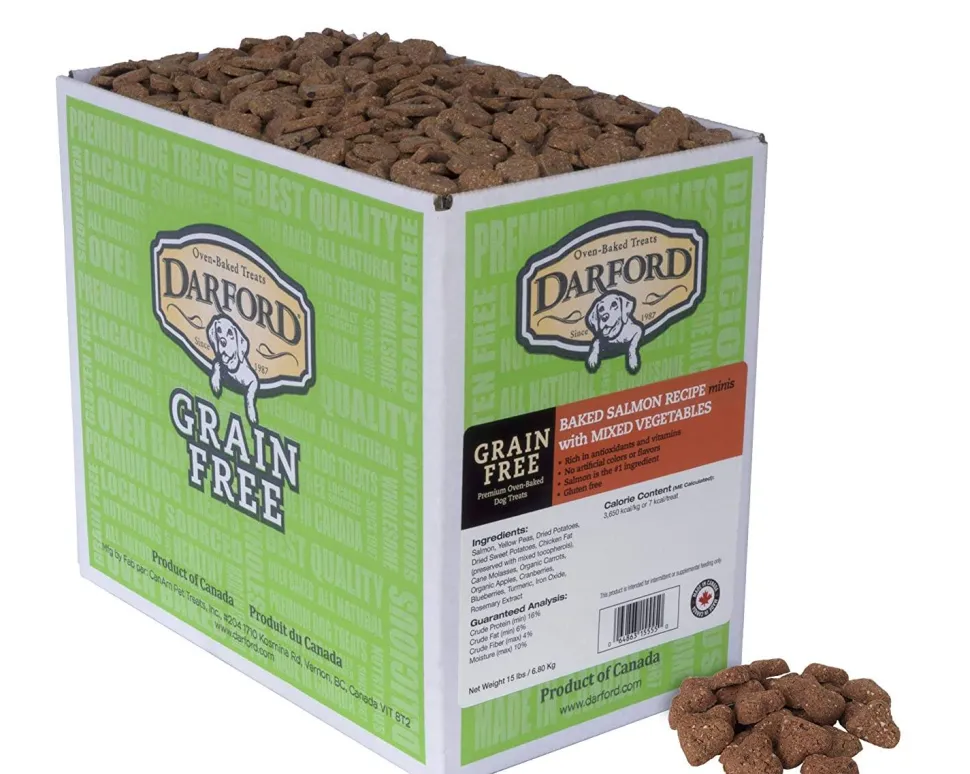 Darford Grain Free Baked Salmon w/Mixed Vegetables Mini's Bulk Dog Biscuits - 15 lb Bag