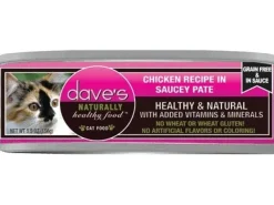 Dave's Pet Food Chicken Recipe in Saucey Pate Canned Cat Food - 5.5 oz Cans - Case of 24
