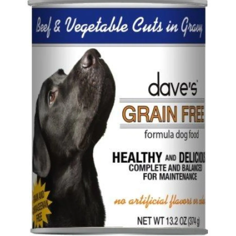 Dave's Pet Food Grain Free Beef & Vegetable Cuts in Gravy Canned Dog Food - 13.2 oz Cans - Case of 12