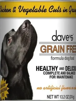 Dave's Pet Food Grain Free Chicken & Vegetable Cuts in Gravy Canned Dog Food - 13.2 oz Cans - Case of 12