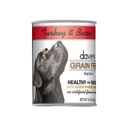 Dave's Pet Food Grain Free Turkey & Bacon Canned Dog Food - 13 oz Cans - Case of 12