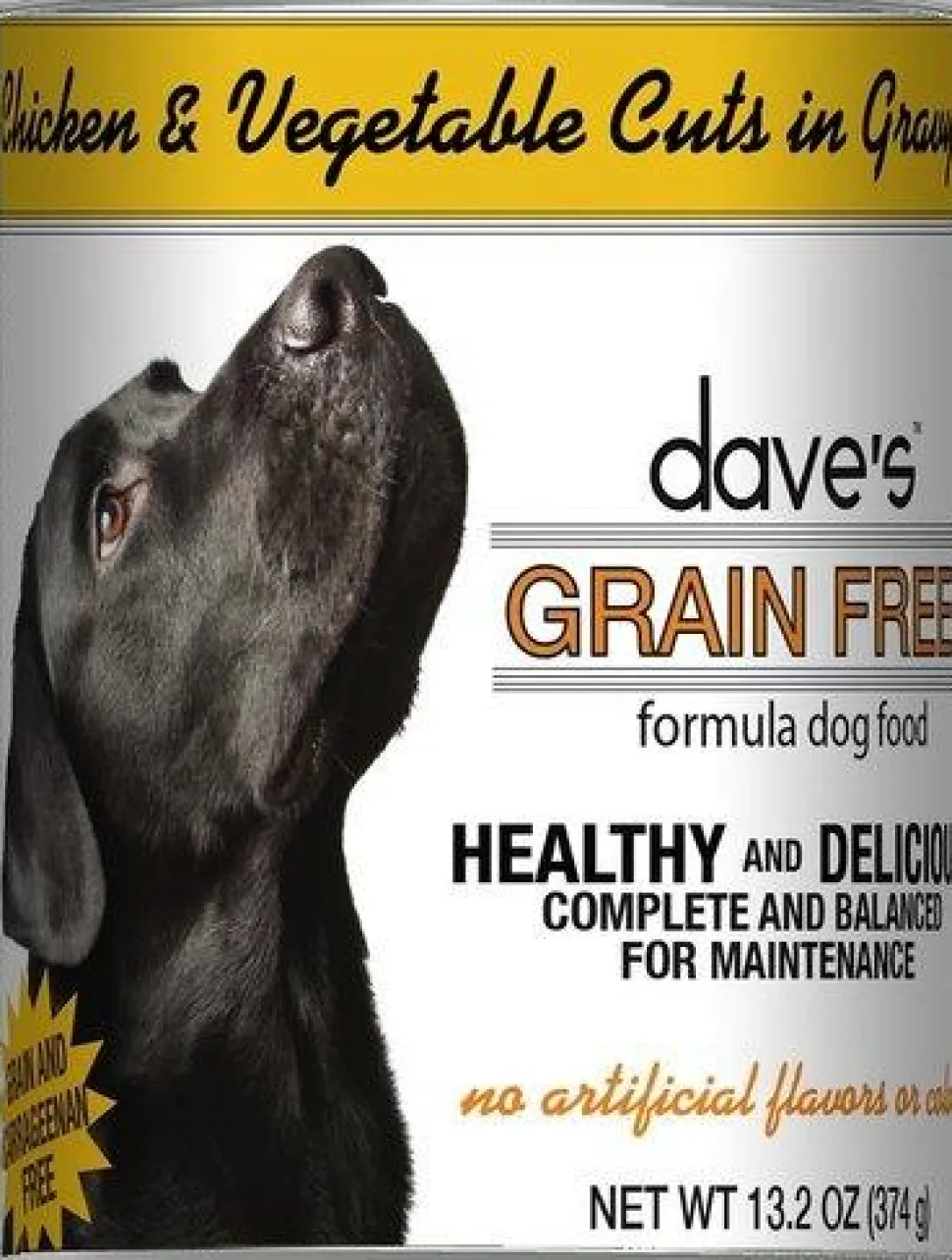 Dave's Pet Food Grain Free Chicken & Vegetable Cuts in Gravy Canned Dog Food - 13.2 oz Cans - Case of 12