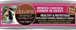 Dave's Pet Food Minced Chicken Dinner in Gravy Canned Cat Food - 2.8 oz Cans - Case of 24