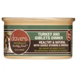 Dave's Pet Food Naturally Healthy Turkey & Giblets Dinner Canned Cat Food - 3 oz Cans - Case of 24
