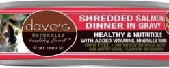 Dave's Pet Food Naturally Healthy Shredded Salmon in Gravy Canned Cat Food - 5.5 oz Cans - Case of 24